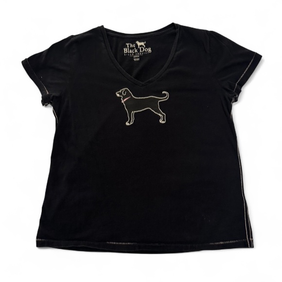 Martha's Vineyard The Black Dog Brand Apparel Women's Short Sleeve V-Neck Tee - Picture 1 of 9